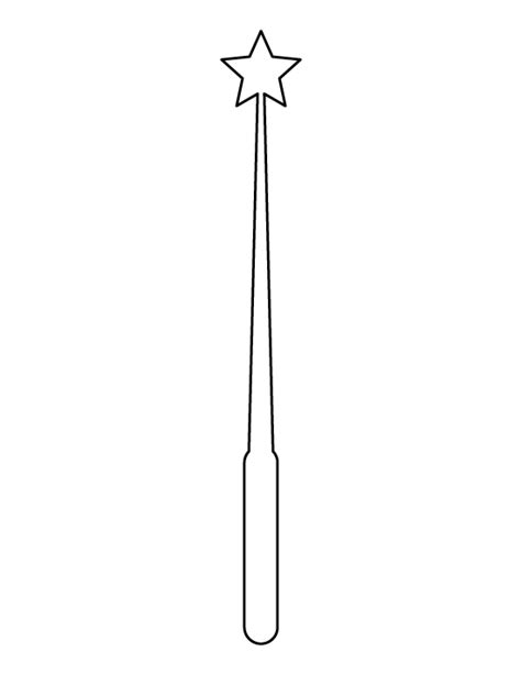 Magic Wand Pattern Use The Printable Outline For Crafts Creating