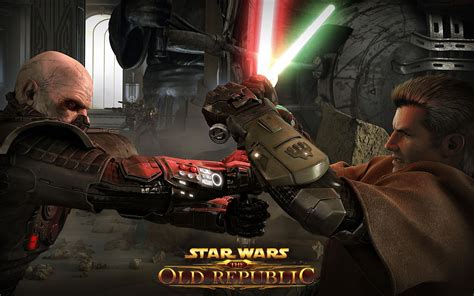 Sith And Jedi In Lightsaber Fight Star Wars The Old Republic Wallpaper