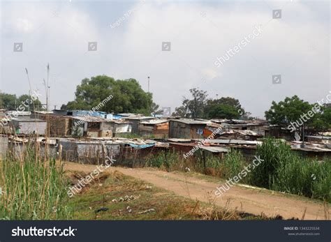 Tin Shack Slum Soweto Outside Johannesburg Stock Photo 1343225534
