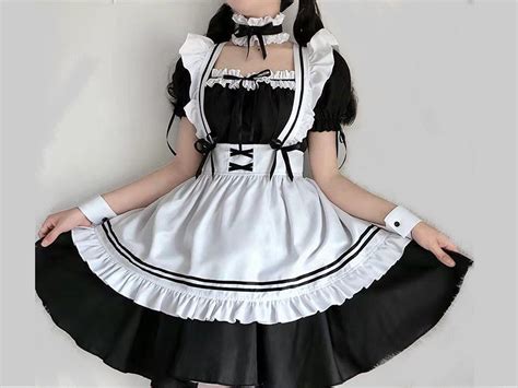 Sexy Maid Cosplay Costume Cute Female Student Dress Girlfriend Etsy