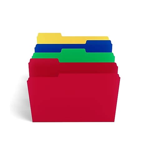 Tru Red Heavyweight File Folders 3 Tab Letter Size Assorted Colors