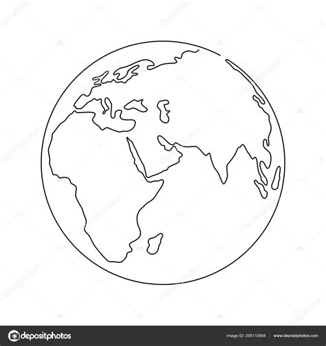 Outline Hand Drawn Earth Planet Earth Icon Vector Illustration Globe