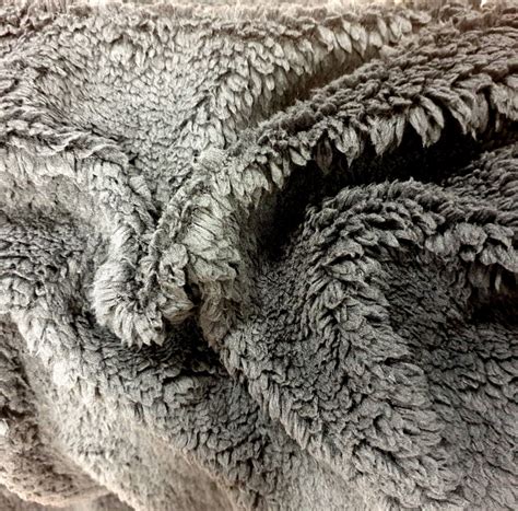 Grey Sherpa Fleece Fabric Grey Sherpa Fleece Material