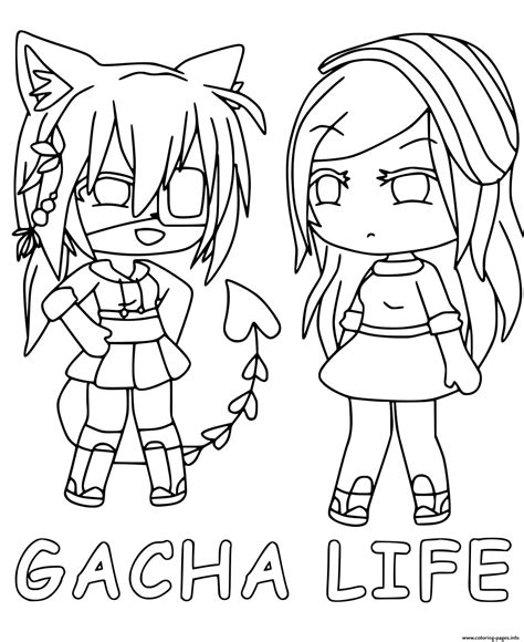 Gacha Life And His Friend Coloring Page Printable