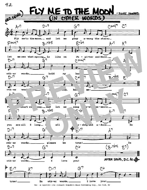 Fly Me To The Moon In Other Words Sheet Music Direct