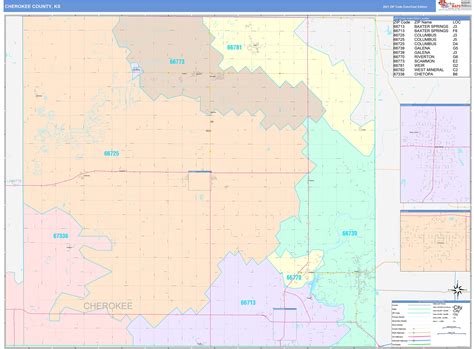 Cherokee County, KS Wall Map Color Cast Style by MarketMAPS - MapSales.com
