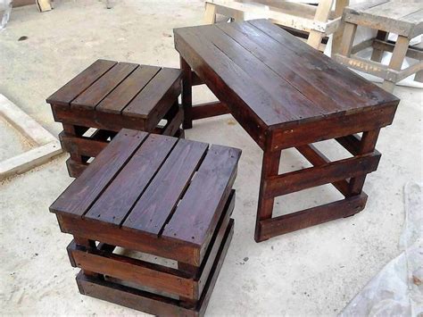 Pallet Coffee Table With Side Tables Easy Pallet Ideas