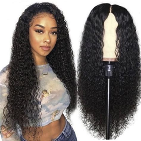 Willstar Wave Wig Hair Middle Part Long Curly Small Volume Head Set