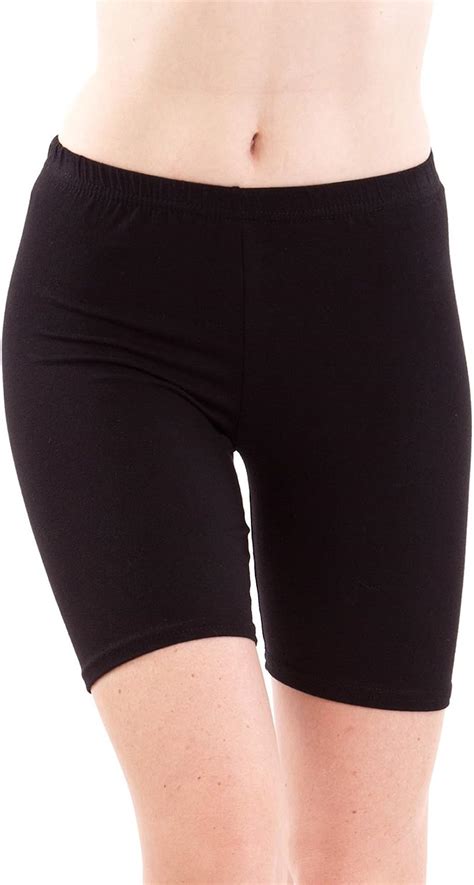 Ladies Mid Thigh Cotton Spandex Active Shorts Multiple Colors Available Uk Clothing