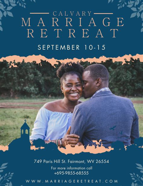 Blue Church Couples Retreat Flyer Template Postermywall