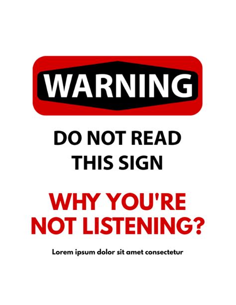 Copy Of Funny Warning Sign Template Free Postermywall