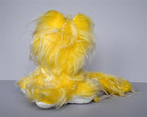 Vtg Kawaii Yellow Hairy Stuffed Animal Toy Cuddly Plush Toy Etsy