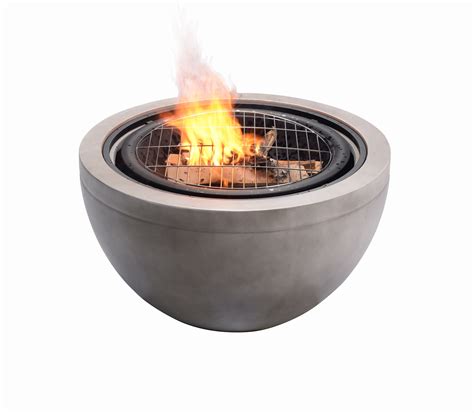 Teamson Home 30 Outdoor Round Wood Burning Fire Pit With Faux Concrete