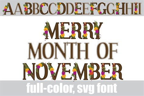 Merry Month Of November Font By Illustration Ink · Creative Fabrica