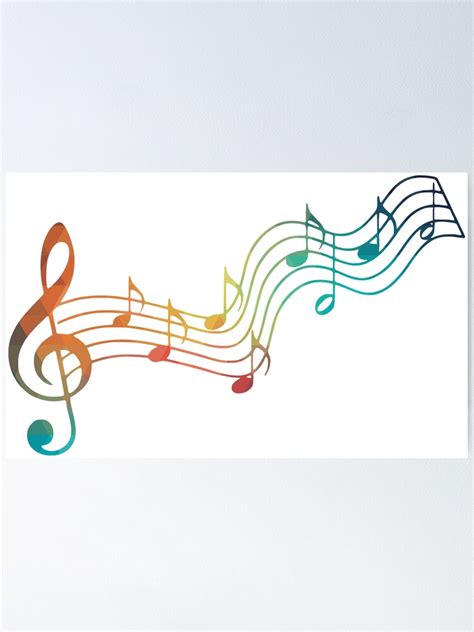 Rainbow Musical Notes Poster For Sale By Adidsgn Redbubble