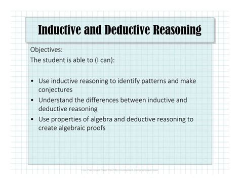 132 Inductive And Deductive Reasoning Ppt