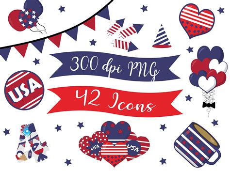 Happy 4th Of July Clipart Independence Day Clipart Celebrate Etsy