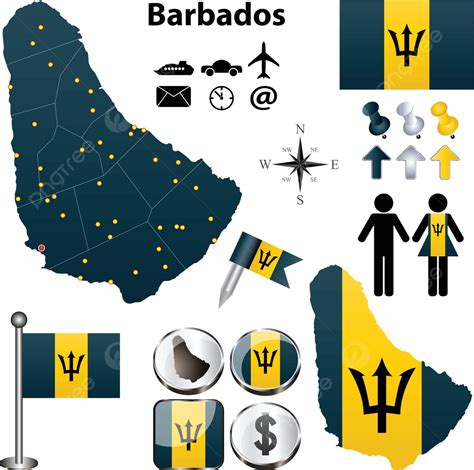 Barbados Mapa áreas Idioma Vector Vector PNG áreas Idioma Vector