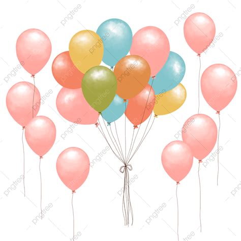 Birthday Balloon White Transparent Colorful Birthday Balloons