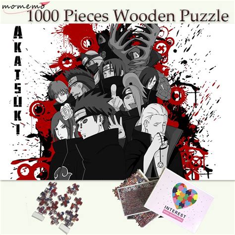 Momemo Akatsuki Sect Wooden Puzzle Customized Naruto Anime 1000 Pieces