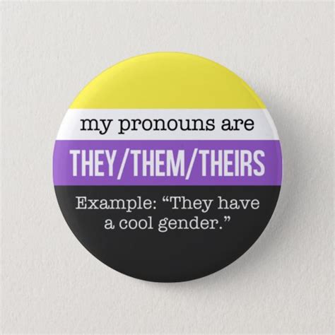 They/Them Pronouns - Nonbinary Flag 6 Cm Round Badge | Zazzle.co.uk