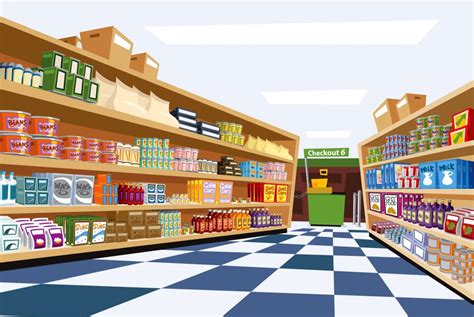 Picture Of Supermarket Cartoon Supermarkets Cartoon Of