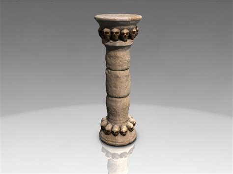 3d Model Stone Pillar Column With Skulls Vr Ar Low Poly Cgtrader