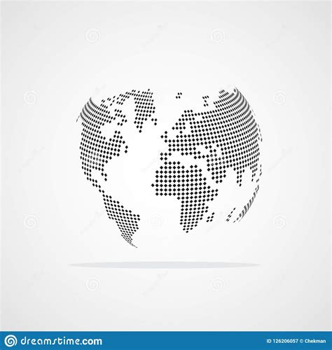 Dotted World Map Vector Illustration Stock Illustration