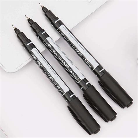 Mylifeunit Black Marker Pens 0 5 Mm 1mm Dual Tip Fine Point Permanent Markers Pens In Marker