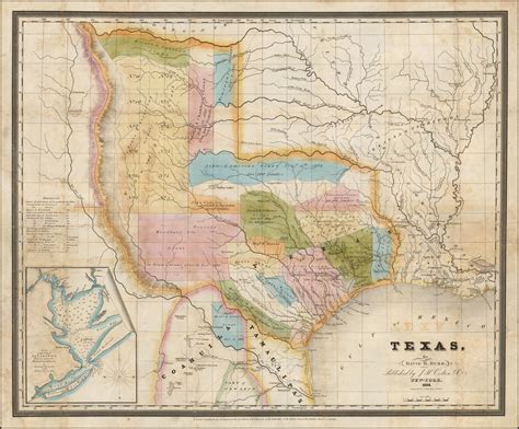 The First Large Map Of Texas To Show All Of Texas To The Arkansas River