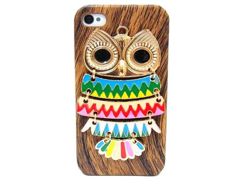 Iphone 4 Case, Iphone 4G Case, Iphone 4s Case, Wood Pattern Plastic Iphone 4 Case, Owl Iphone 4 ...