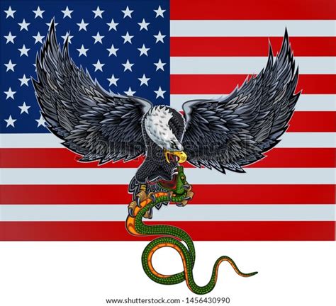 American Eagle Snake Tattoo Vector De Stock Libre De Regalías
