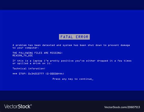 Blue Screen Of Death Bsod Fatal Driver Royalty Free Vector