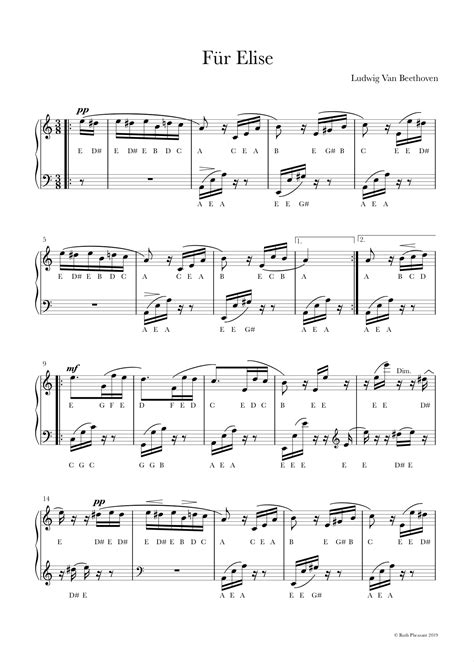 Fur elise free & easy printable sheet music for beginner piano. Fur Elise by Beethoven Full Version With Letter Names Piano Sheet Music PDF Download