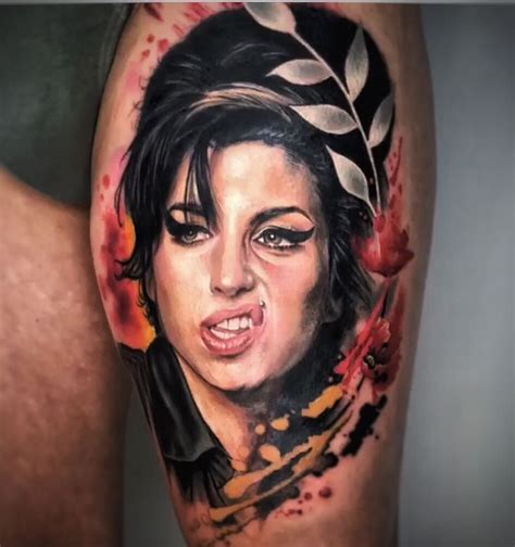Incredible Realistic Tattoo Of Amy Winehouse Made By Laura Egea In Spain You Can Find All Her