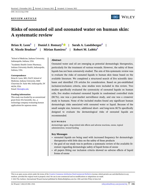 Pdf Risks Of Ozonated Oil And Ozonated Water On Human Skin A