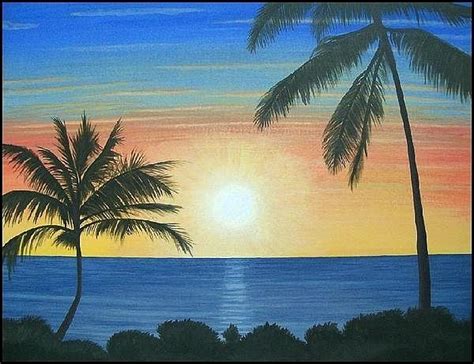 Tropical Sunset Painting By Mark Barnett Fine Art America
