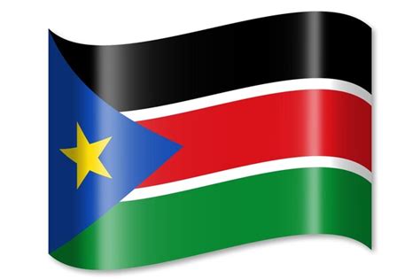 sudán del sur ondeando la bandera del país sobre fondo blanco foto premium