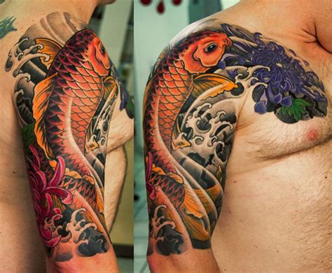 Stories are told of how they climb waterfalls that have strong currents. Koi Fish Tattoo Half Sleeve - GEORGE BARDADIM - Tattoo ...