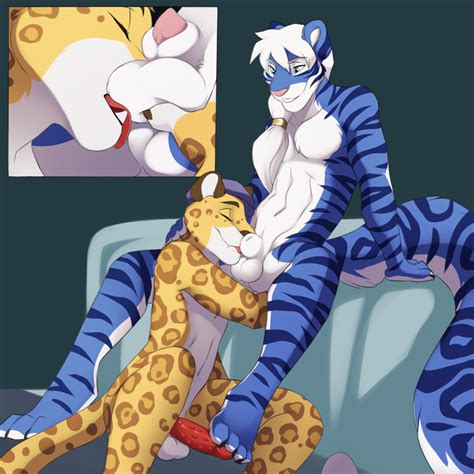 Rule 34 Ball Licking Balls Barbs Blue Fur Cheetah Closed Eyes Couple Cutaway Duo Erection