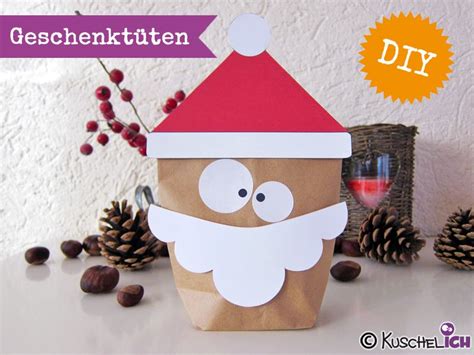 Klorollen mit den streifen bekleben. DIY ☆ 6 Geschenktüten☆ Nikolaus / Santa | Basteln ...