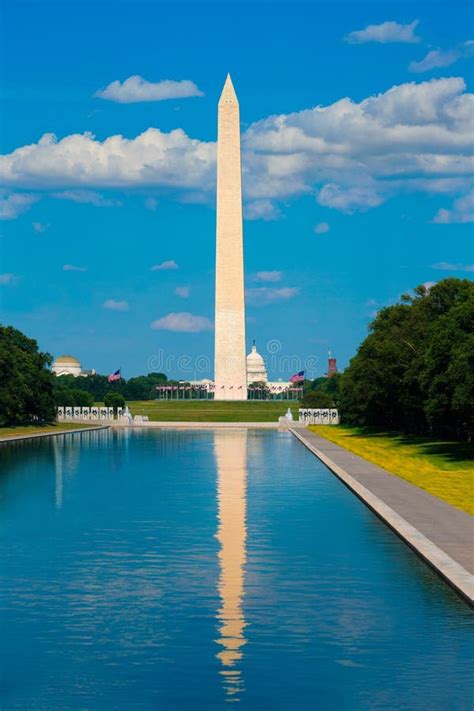 Washington Monument Reflecting Pool In Usa Stock Image Image Of