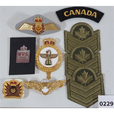 Lot Of 9 Canadian Insignias Incl Army Civil Defence And Etc Kidd