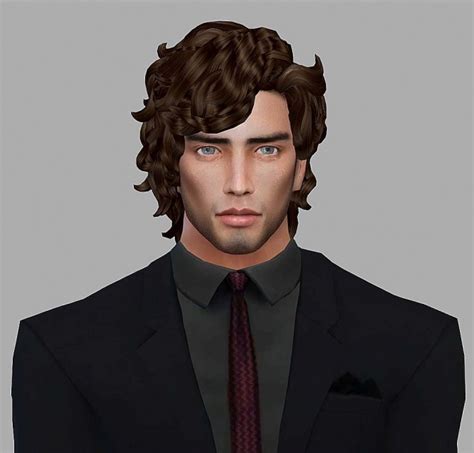 Sebastian Bach Natural Curly Hair For Male At Hoanglaps Sims Sims 4