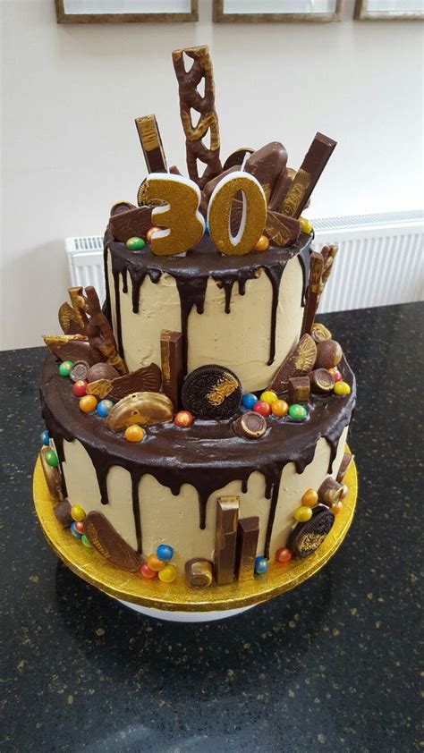 Two Tier Chocolate Drip 30th Birthday Cake 21st Birthday Cakes Birthday Cake For Him 60th