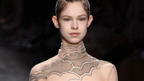 Paris Fashion Week 2016 Very Young Model With Exposed Nipples Causes Controversy Herald Sun