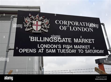 Sign At Billingsgate Fish Market London Stock Photo Alamy
