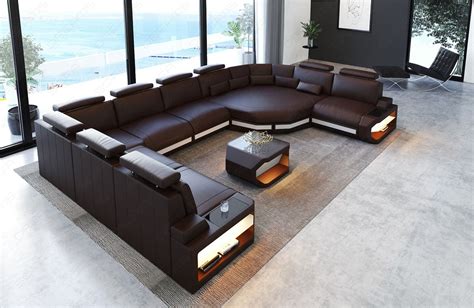 Leather Sectional Sofa Bel Air Xl With Relax Cornersofadreams