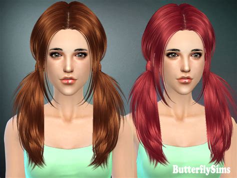 Sims 4 Hairs ~ Butterflysims Two Ponytails Hairstyle 068