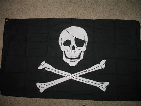 3x5 Ft Jolly Roger Pirate With Patch Cotton Flag